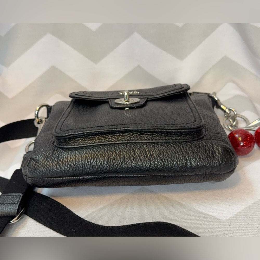 Coach Black Pebbled Leather Crossbody With Turn-lock Pocket & Silver Hardware - Picture 11 of 14